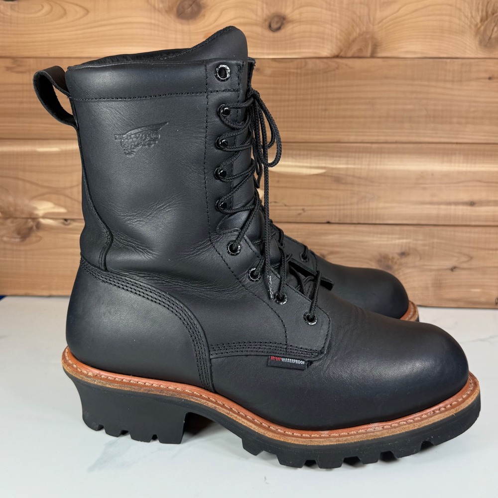 Red Wing Logger Boots Black Waterproof Steel Toe 400g Thinsulate 4416 Mens 9 E2 - Picture 9 of 16